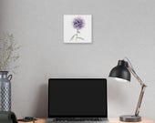 Purple Globe Thistle Botanical Art Classic Stretched Canvas | Wildflower Wall Decor, in-room view (Bill Shew)