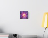 Morning Glory Flower Canvas Print, Macro Botanical Wall Art, Violet Petals, Dewdrops, alternate view (Bill Shew)