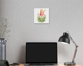 Pink Orange Tulip Botanical Art Classic Stretched Canvas | Floral Wall Decor, in-room view (Bill Shew)