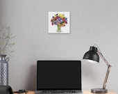 Colorful Wildflower Bouquet Botanical Art Classic Stretched Canvas, in-room view (Bill Shew)