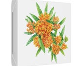 Orange Butterfly Weed Botanical Art Classic Stretched Canvas | Wildflower Wall Decor, detail view (Bill Shew)