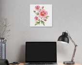 Pink Rose of Sharon Botanical Art Classic Stretched Canvas | Floral Wall Decor, alternate view (Bill Shew)