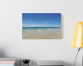 Minimalist Beach Canvas Print, Blue Sky Ocean, Coastal Wall Art (Digital Art), alternate view (Bill Shew)