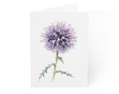 Globe Thistle Greeting Card, Digital Art Print, Botanical Card, Blank Inside, Bill Shew wall art print
