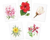 Watercolor Floral Note Cards, Assorted Bouquet Designss (Set of 5) by Bill Shew