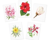 Watercolor Floral Note Cards, Assorted Bouquet Designss (Set of 5) by Bill Shew