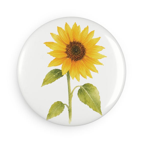 False Sunflower Magnet, Watercolor Sunflower Fridge Magnet, Botanical Flower Magnet by Bill Shew