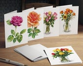 Watercolor Rose Note Cards, Assorted Bouquet Prints, alternate view (Bill Shew)