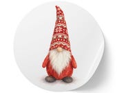 Christmas Gnome Sticker, Red Gnome Sticker, Scandinavian Gnome, Holiday Sticker, alternate view (Bill Shew)