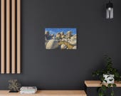 Lakeside Boulders Canvas Print, Granite Rocks Digital Art Print, Nature Wall Art, Canvas Wall Decor, in-room view (Bill Shew)