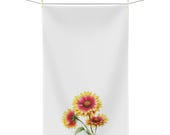 Blanket Flower Watercolor Tea Towel | Floral Kitchen Dish Towel by Bill Shew