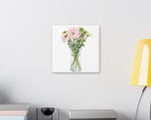 Pink Chrysanthemum Bouquet Botanical Art Classic Stretched Canvas, detail view (Bill Shew)