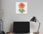 Apricot Orange Rose Botanical Art Classic Stretched Canvas | Floral Wall Decor, alternate view (Bill Shew)
