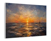Sunset Seascape Canvas | Matte Stretched Wall Art, detail view (Bill Shew)
