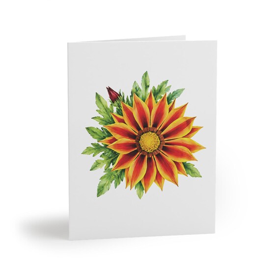 Gazania Greeting Card – Botanical Watercolor Treasure Flower Art (8 Pack) Gazania Greeting Card – Botanical Watercolor Treasure Flower Art (8 Pack) by Bill Shew