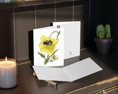 8 cards - Yellow Evening Primrose Greeting Card, Botanical Watercolor Flower Art, alternate view (Bill Shew)