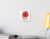 Red Oriental Poppy Botanical Art Classic Stretched Canvas | Floral Wall Decor, alternate view (Bill Shew)