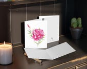 8 cards - Pink Oleander Botanical Watercolor Card, alternate view (Bill Shew)