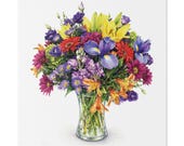 Colorful Wildflower Bouquet Botanical Art Classic Stretched Canvas, Bill Shew canvas print