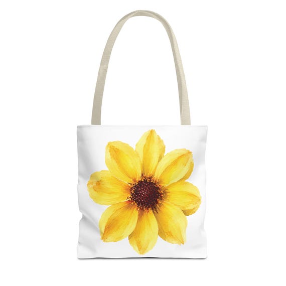 Watercolor Sunflower Tote Bag | Cottage Garden Floral Carryall Watercolor Sunflower Tote Bag | Cottage Garden Floral Carryall by Bill Shew