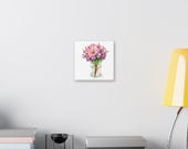 Pink Purple Floral Bouquet Botanical Art Classic Stretched Canvas, alternate view (Bill Shew)