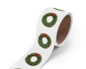 Christmas Wreath Sticker, Holiday Wreath Sticker, Evergreen Wreath, in-room view (Bill Shew)