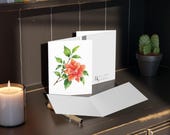 8 cards - Coral Hibiscus Watercolor Card, Tropical Botanical Floral Illustration, alternate view (Bill Shew)