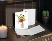 Burgundy Zinnia and Black Eyed Susan Botanical Greeting Card, alternate view (Bill Shew)