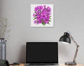 Purple Garden Phlox Botanical Art Classic Stretched Canvas | Floral Wall Decor, alternate view (Bill Shew)