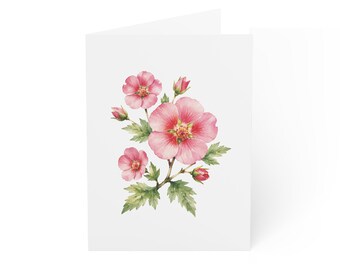 Ornamental Strawberry Card, Digital Art Print, Botanical Card, Blank Inside