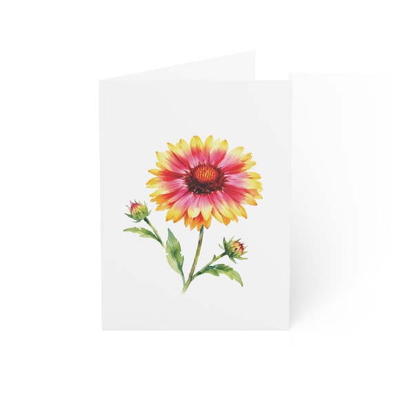 Blanket Flower Botanical Card, Digital Art Print, Nature Card, Blank Inside, Bill Shew wall art print