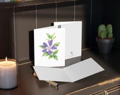 8 cards - Periwinkle Botanical Watercolor Greeting Card, Floral Note Card, Garden Art, alternate view (Bill Shew)