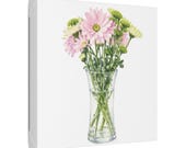Pink Chrysanthemum Bouquet Botanical Art Classic Stretched Canvas, framing detail (Bill Shew)