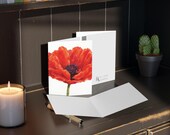 Watercolor Red Poppy Greeting Card, Botanical Flower Art (Pack of 8, 16, or 24), alternate view (Bill Shew)