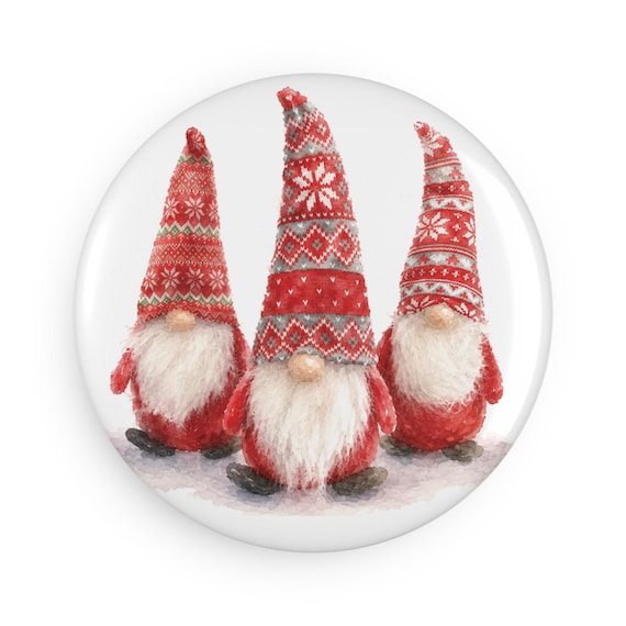 Christmas Gnome Magnet, Scandinavian Gnome Fridge Magnet, Nordic Christmas Decor by Bill Shew