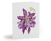 Purple Toad Lily Watercolor Card – Spotted Exotic Floral Art (4.25" x 5.5") by Bill Shew