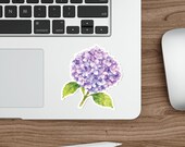 Purple Hydrangea Sticker, Hydrangea Flower Die Cut Sticker, Lavender Floral Sticker, detail view (Bill Shew)