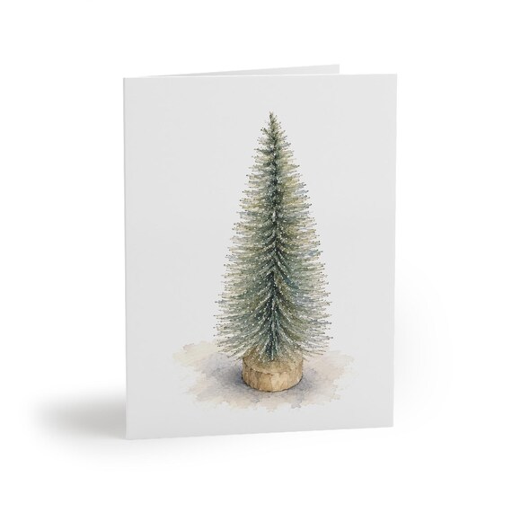 Green Christmas Tree Watercolor Card, Rustic Woodland Holiday Greeting Green Christmas Tree Watercolor Card, Rustic Woodland Holiday Greeting by Bill Shew