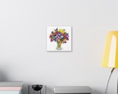 Colorful Wildflower Bouquet Botanical Art Classic Stretched Canvas, alternate view (Bill Shew)
