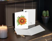 8 cards - Gazania Greeting Card, Orange Treasure Flower Botanical Watercolor, alternate view (Bill Shew)