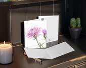 Purple Knapweed Botanical Watercolor Greeting Card – Wildflower Art (8 Cards), alternate view (Bill Shew)