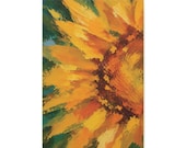 Bold Sunflower Macro Canvas Print, Textured Botanical Wall Art, Golden Yellow Decor by Bill Shew