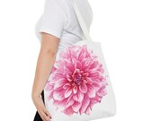 Gazania Watercolor Tote Bag, Botanical Floral Canvas Bag, Orange Yellow Flower Tote, close-up (Bill Shew)