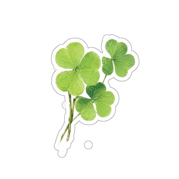 Clover Sticker, Four Leaf Clover Sticker, Shamrock Die Cut Sticker by Bill Shew