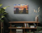 Lake Sunset Canvas Print, Two Adirondack Chairs Digital Art Print, Nature Wall Art, Canvas Wall Decor, close-up (Bill Shew)