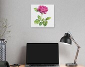 Magenta Rose Botanical Art Classic Stretched Canvas | Floral Wall Decor, alternate view (Bill Shew)