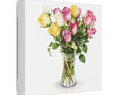 Multicolor Rose Bouquet Botanical Art Classic Stretched Canvas, detail view (Bill Shew)