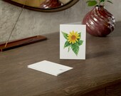False Sunflower Greeting Card, Digital Art Print, Botanical Card, Blank Inside, detail view (Bill Shew)
