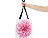 Gazania Watercolor Tote Bag, Botanical Floral Canvas Bag, Orange Yellow Flower Tote, close-up (Bill Shew)