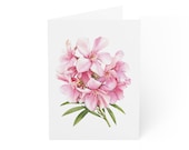 Blush Oleander Card, Digital Art Print, Botanical Card, Blank Inside, Bill Shew wall art print